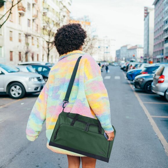 24 Inch Men & Women Green Lightweight Canvas Duffle Gym Sports Equipment Bags - Picture 7 of 9